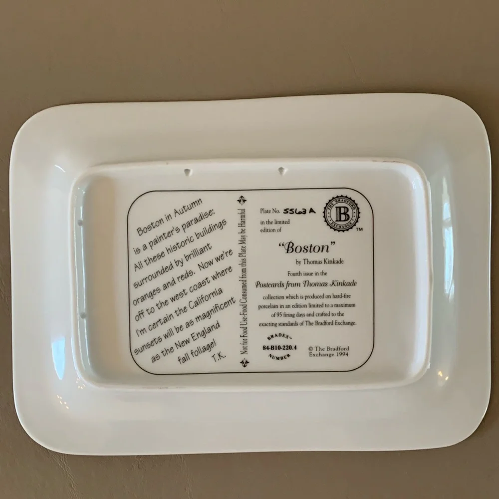 Boston (boston commons) by Thomas Kincaide Porcelain Plate (1994)